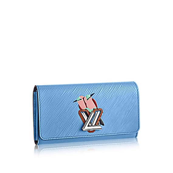 Louis Vuitton Blue, Pattern Print EPI Tropical Twist Chain Wallet