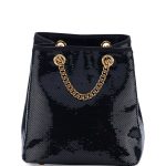 Saint Laurent Black Sequined Emmanuelle Baby Bucket Bag