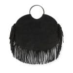 Saint Laurent Black Suede Bracelet Sac Fringe Serpent Hobo Bag