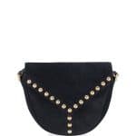 Saint Laurent Black Suede Y Studs Crossbody Bag