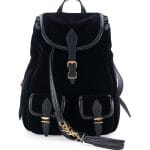 Saint Laurent Black Velour Festival Backpack Small Bag