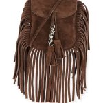 Saint Laurent Brown Suede Fringed Anita Toy Flat Bag