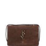 Saint Laurent Brown Suede Monogram Dylan Serpent Small Shoulder Bag