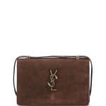 Saint Laurent Brown Suede Monogram Dylan Serpent Small Shoulder Bag