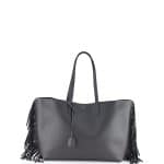 Saint Laurent Dark Anthracite Fringed Shopping Tote Bag