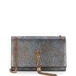 Saint Laurent Dark Platinum Monogram Kate Medium Bag