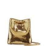 Saint Laurent Gold Sequined Emmanuelle Baby Bucket Bag