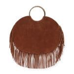 Saint Laurent Tan Suede Bracelet Sac Fringe Serpent Hobo Bag