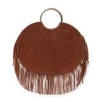 Saint Laurent Tan Suede Bracelet Sac Fringe Serpent Hobo Bag