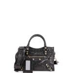 Balenciaga Black Croc-Embossed Giant 12 Gold Mini City Bag