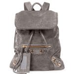 Balenciaga Gris Perle Suede Metallic Edge Traveler Backpack Bag