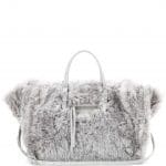 Balenciaga Gris Souris Shearling Fur Papier A6 Zip-Around Bag