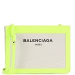 Balenciaga Naturel/Jaune Fluo Denim Navy Clutch Bag