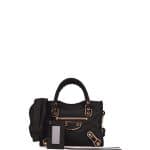 Balenciaga Noir Suede Classic Metallic Edge City Bag