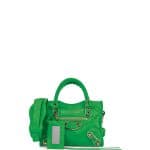 Balenciaga Vert Fluo Suede Classic Metallic Edge City Bag