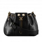 Chanel Black Python Drawstring Bag