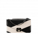 Chanel Black/Ivory Lizard Flap Bag