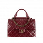 Chanel Burgundy Flap Bag with Handle