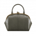 Chanel Dark Khaki Python Retro Donna Large Bowling Bag