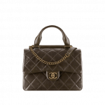 Chanel Dark Khaki Small Flap Bag with Handle
