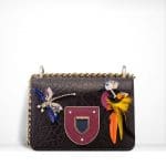 Dior Black Crinkled Lambskin with Embellished Animals Diorama Club Bag