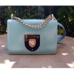 Dior Glossy Ice Blue Calfskin Diorama Club Bag 2
