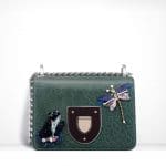 Dior Green Crinkled Lambskin with Embellished Animals Diorama Club Bag