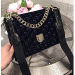 Dior Plum and Blue Dior Print Fabric Diorama Satchel Bag