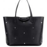 Givenchy Black Embellished with Metal Crosses Small Antigona Shopper Bag