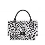 Givenchy Black/White Dalmatian Print Goat Fur Small Shark Bag