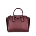 Givenchy Burgundy Metallic Antigona Small Bag