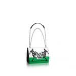 Louis Vuitton White/Green:Black Epi Football Print City Twist PM Bag