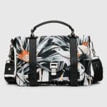 Proenza Schouler Black/White Floral Print Nylon PS1 Medium Bag