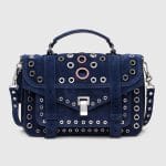 Proenza Schouler Indigo Suede with Grommets PS1 Medium Bag