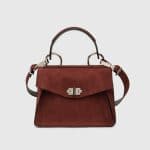 Proenza Schouler Midnight Plum Suede Hava Small Top Handle Bag