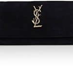 Saint Laurent Black Suede Monogram West Hollywood Clutch Bag