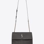 Saint Laurent Dark Anthracite Crocodile Embossed Monogram West Hollywood Medium Bag