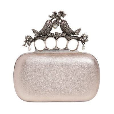 Alexander McQueen Embellished Leather Knuckle Box Clutch Bag