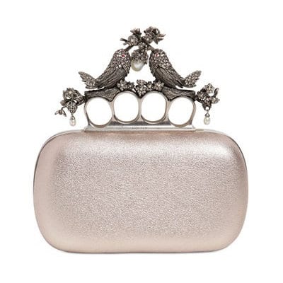 Alexander McQueen Embellished Leather Knuckle Box Clutch Bag