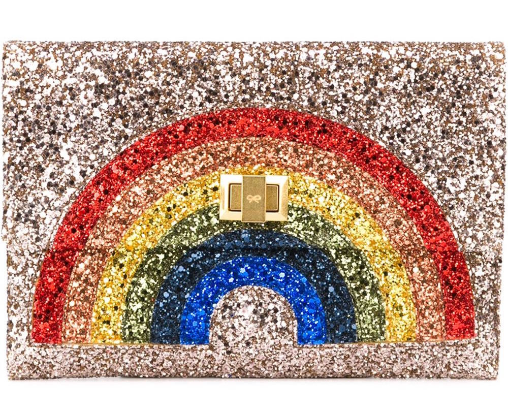 Anya Hindmarch Rainbow Glitter Clutch Bag
