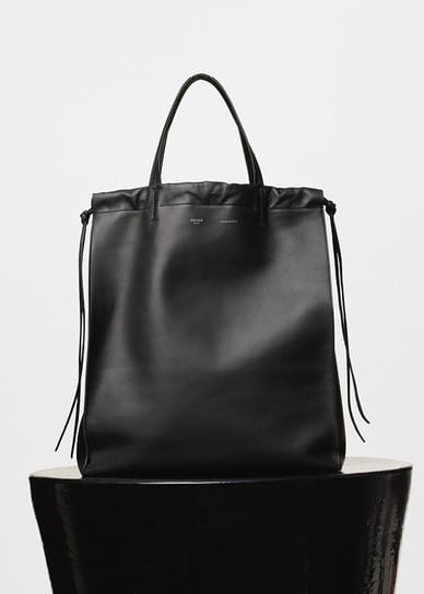 Celine Black and Burgundy Smooth Calfskin Vertical Coulisse Shoulder Bag