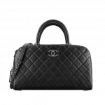 Chanel Black Calfskin Coco Handle Bowling Bag
