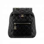 Chanel Black Denim and Calfskin Backpack Bag