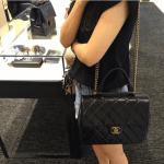 Chanel Black Gold Bar Top Handle Bag 4