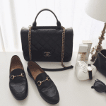 Chanel Black Gold Bar Top Handle Bag 6