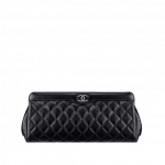 Chanel Black Lambskin Clutch Bag