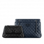 Chanel Black Mini Flap and Navy Blue Tote Quilted Calfskin Bags