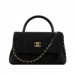 Chanel Black Shearling Sheepskin Coco Handle Bag