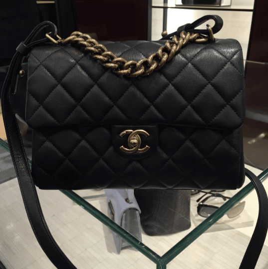 CHANEL Shiny Sheepskin Quilted Mini Trapezio Flap Red 275863