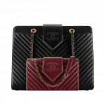 Chanel Black Tote and Burgundy Mini Flap Sheepskin Chevron Bags